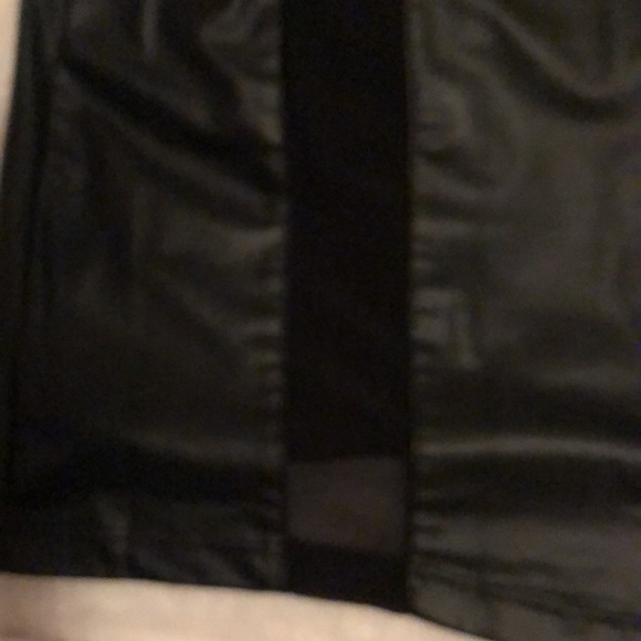 🔥Sexy Little Black Tank Dress Mesh Shiny Wet Faux Leather Bodycon M Sleeveless - Picture 7 of 10